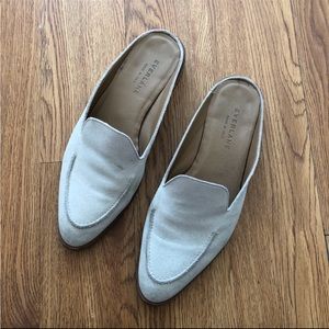 Everlane Suede Beige Mules Slip On Loafers